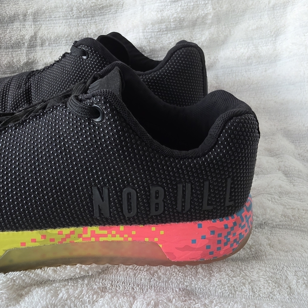 NOBULL Superfabric Unisex Black Sneakers with Colorful Sole - Picture 4 of 9